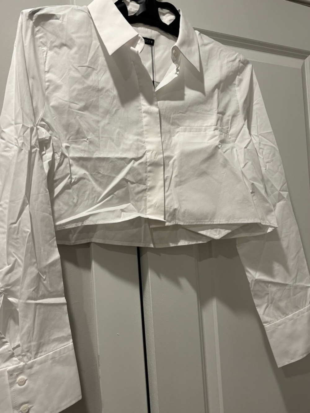 Zara cropped Button down shirt